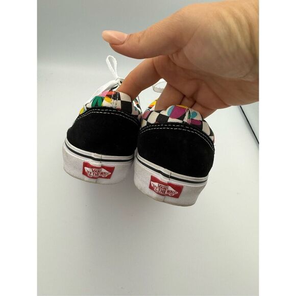 Vans Mens Black Old Skool Floral Checkerboard Low Top Skate Sneaker Shoes Size 9 - Picture 5 of 9